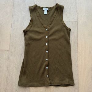 Jones New York Sport Thermal Vest Olive Green